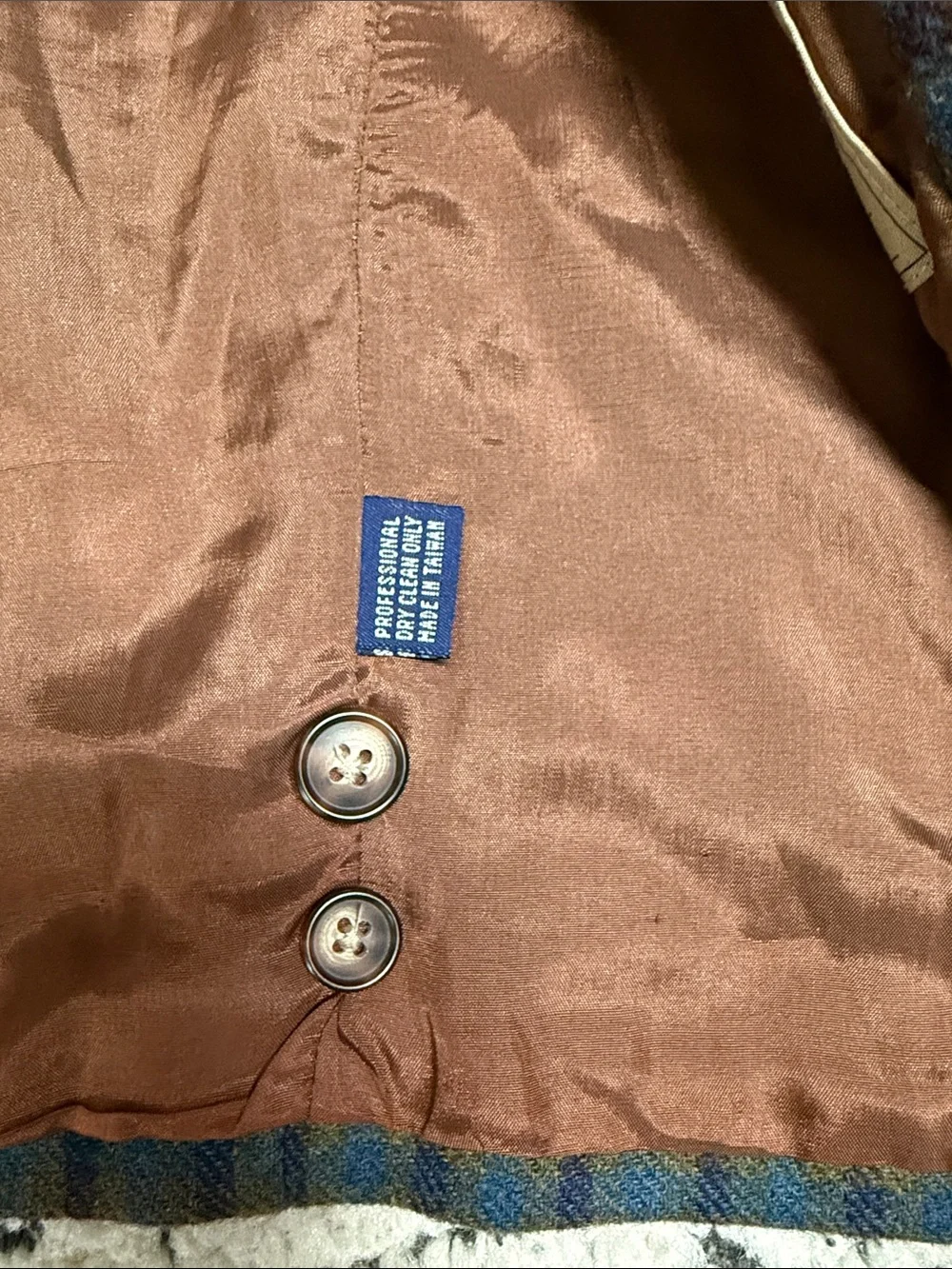 GAP Kids's Blue and Green Plaid Wool-Blend Blazer